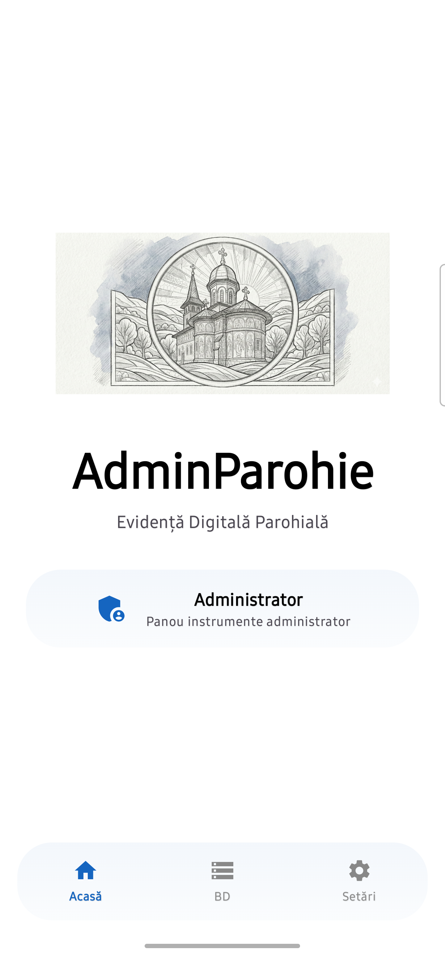 Ecran Start AdminParohie